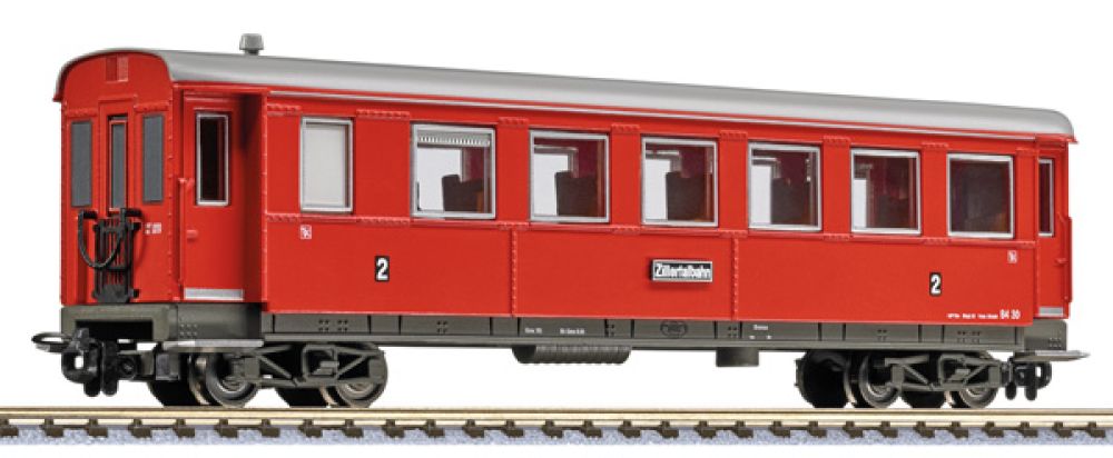 Liliput 344557: 4-achsiger Personenwagen, B4 30, Zillertalbahn, rot, Ep.VI - Spur H0e