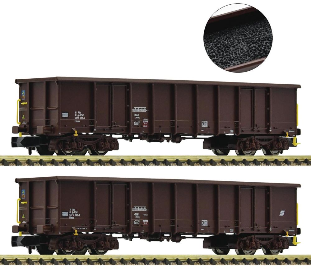Fleischmann 6660020: 2-tlg. Set: Offene Güterwagen, ÖBB, Epoche 6, AT, Spur  N, 1:160, DC