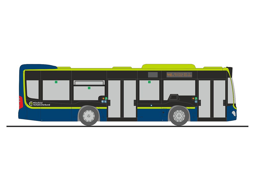 Rietze 67964: Mercedes-Benz Citaro K´15 Omnibusverkehr Reisberger - MVV, 1:87 - Spur H0