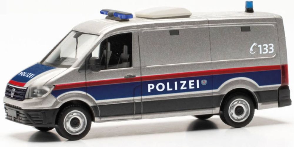 Herpa : AT Sondermodell  VW Crafter Kasten Flachdach "Polizei Österreich, Gefangenentransport",, Einsatz/Transport, 1:87