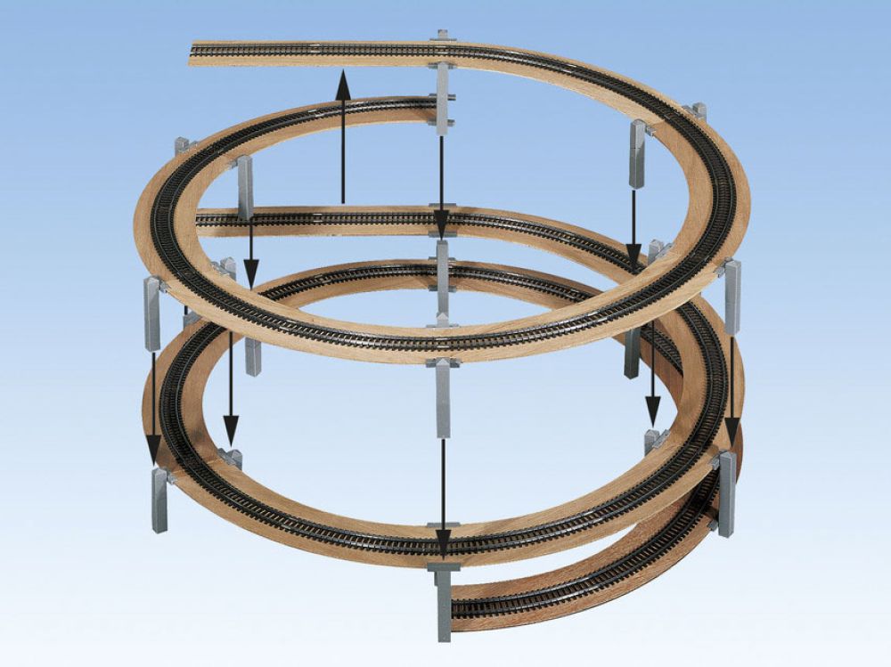 Noch 53027: LAGGIES Gleiswendel-Komplettbausatz, Grundkreis, - Gleisradius 329/362 mm, 1- oder 2-gleisig - für Spur N