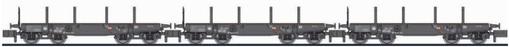 Liliput 260167: 3-tlg. Set, 4-achs. Schwerlastwagen, SSy 45, DB, Epoche III , 1:160 Spur N