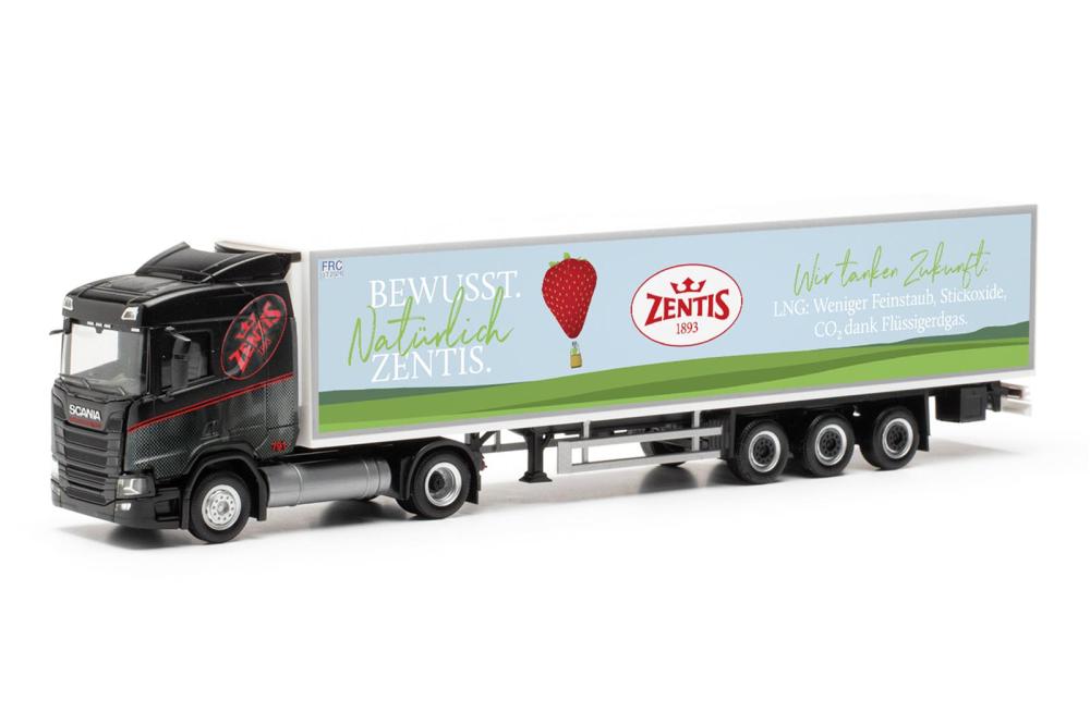 Herpa 317696: Scania CR 20 KüKo-Sz Zentis, LKW+Zugmaschine, 1:87 Spur H0