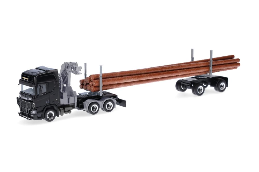 Herpa : Scania CR20 HD Holztransporter-SZ "King of Rhön", 1:87 Spur H0