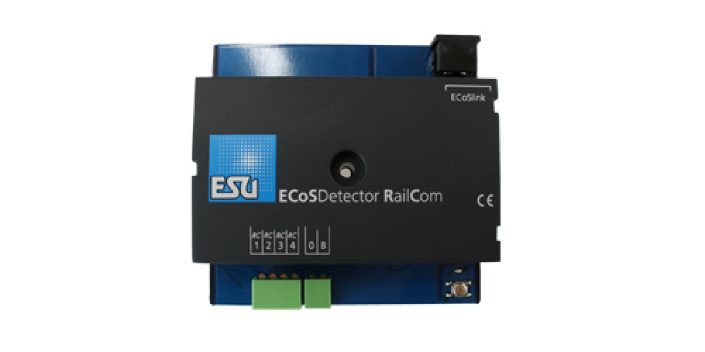 ESU 50098: ECoSDetector RC Rückmeldemodul, 4 RailCom-Eingänge. Für 2 und 3-Leiterbetrieb, Optokoppler