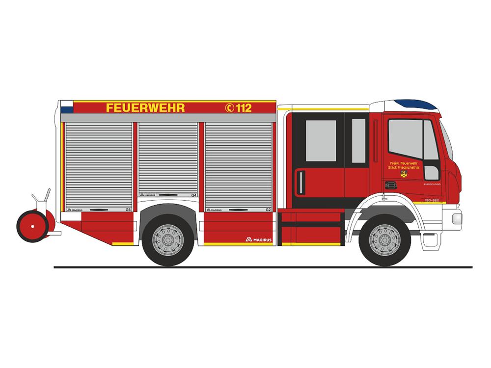 Rietze 68164: Magirus HLF Team Cab FW Friedrichsthal, Spur H0 1:87