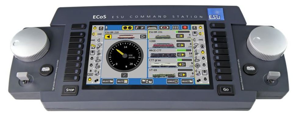 ESU 50220: ECoS 2.5 Zentrale, 6A, 7" TFT Display, Capacitive Touch, MM/DCC/SX/M4, Netzteil 90-240V Euro, Ausgang 15V-21V 150W, DE Handbuch