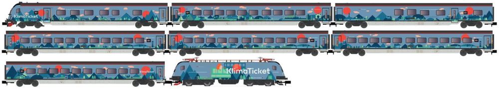 Hobbytrain 25226S: Personenzug mit Rh 1116, 8-tlg. ÖBB Railjet/Klimaticket, Ep. - Spur N