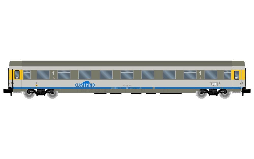 Arnold 4266: Cisalpino, Reisezugwagen A in silber/grau, 1. Klasse, Epoche V - Spur N