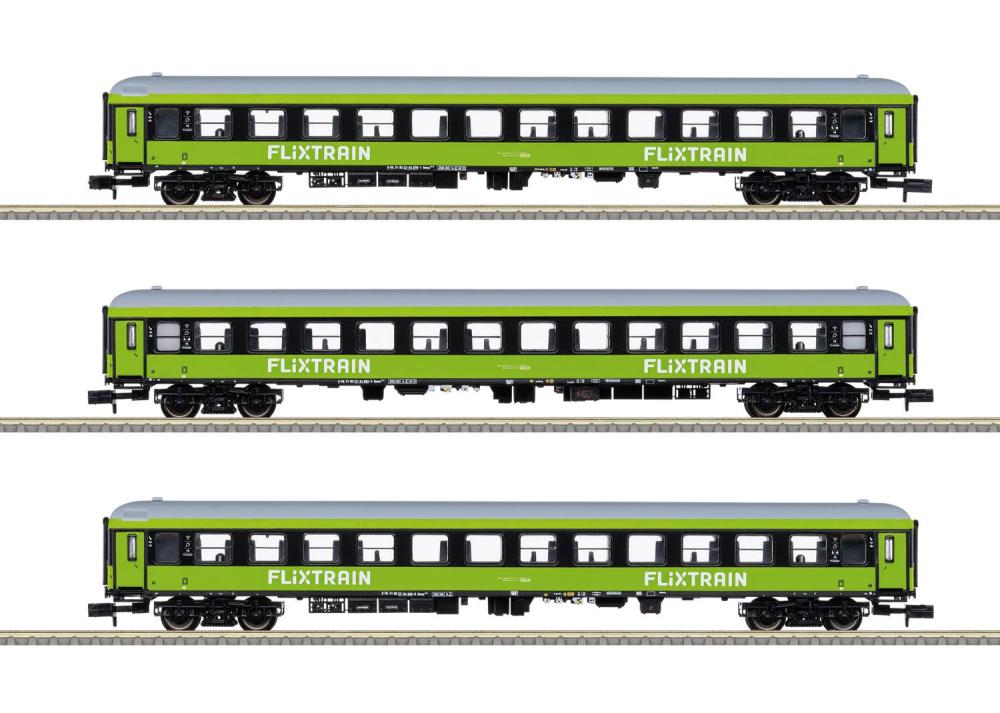 Minitrix 15462: Schnellzugwagen-Set FlixTrain, Spur N 1:160