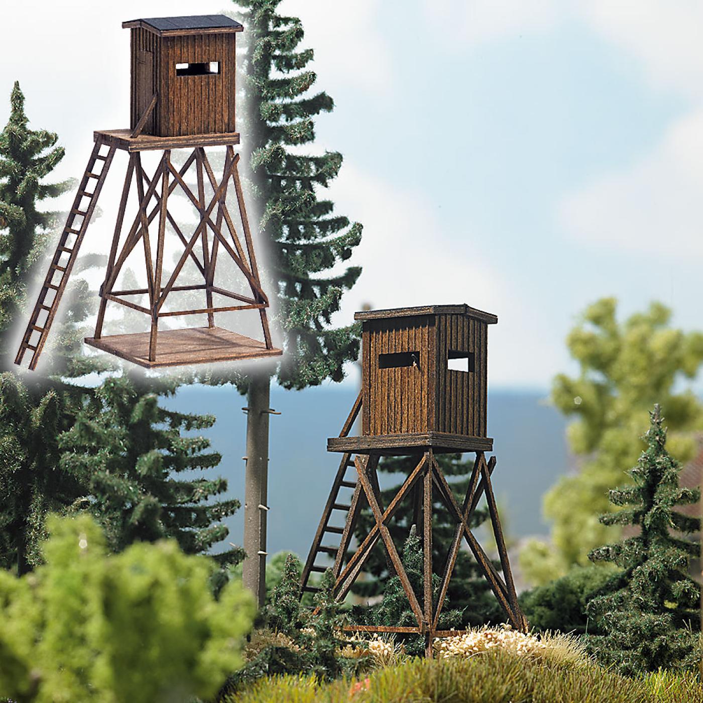 Busch 1496: Hochsitz aus Echtholz - Spur H0