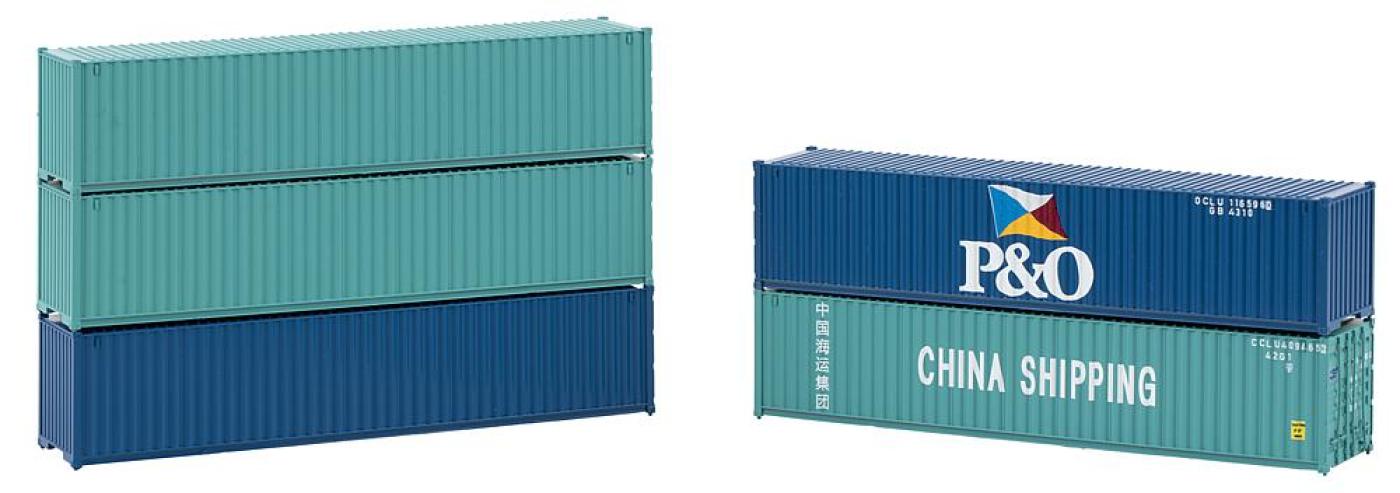 Faller 182151: 40' Container, 5er-Set - H0
