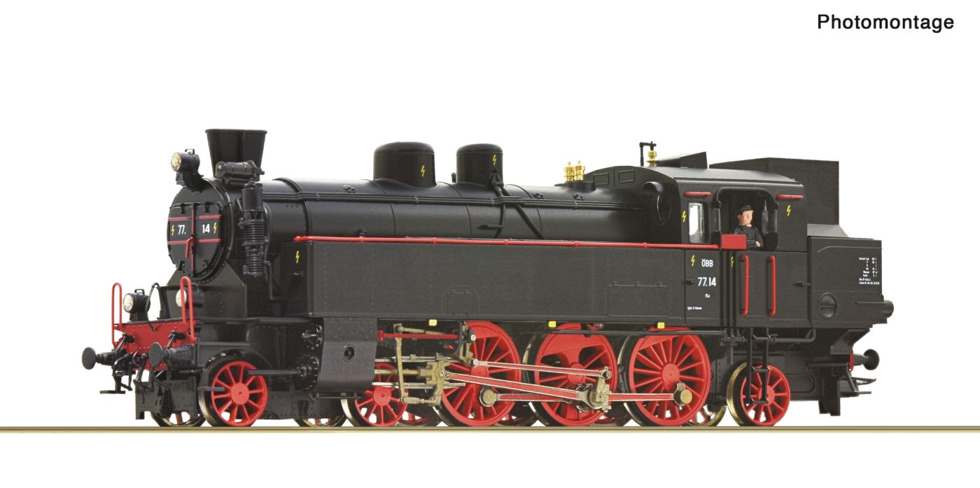 Roco 70077: Dampflokomotive 77.14, ÖBB, Österreich, Epoche 3-4, DC, 1:87 Spur H0