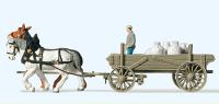 Preiser 30470: Bauernwagen mit Mehlsäcken. F - H0 / `1:87